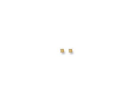 Yellow Gold 3mm Square Cube Studs - Luxury Watch - Certified Authentic - Swiss Made – Luxury Watch by Imperial Time UK